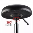 Ghế Cafe Tiếp Khách Đôn Tròn Da Có Chân Bánh Xe - CF50