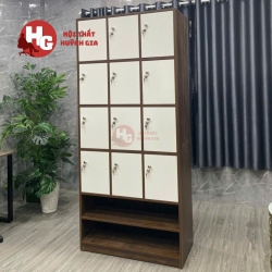 Tủ Gỗ Locker 12 Ngăn Có Kệ Giày Dép - TLK33