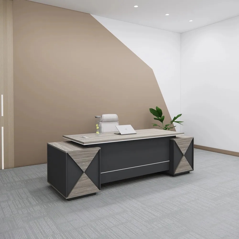 Bàn Giám Đốc Chữ L Chân Vát Tích Hợp Tủ Phụ Đa Năng - BGD203