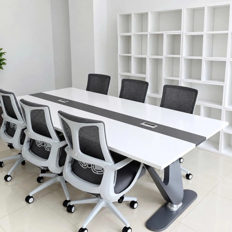 Bàn Họp Chân Sắt Chữ V Cho Phòng Họp 2m4 - BH59