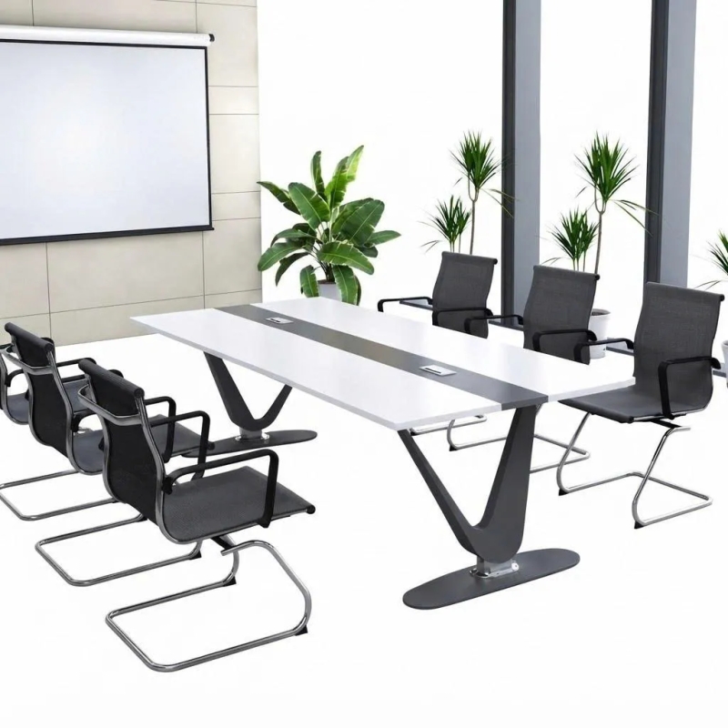 Bàn Họp Chân Sắt Chữ V Cho Phòng Họp 2m4 - BH59