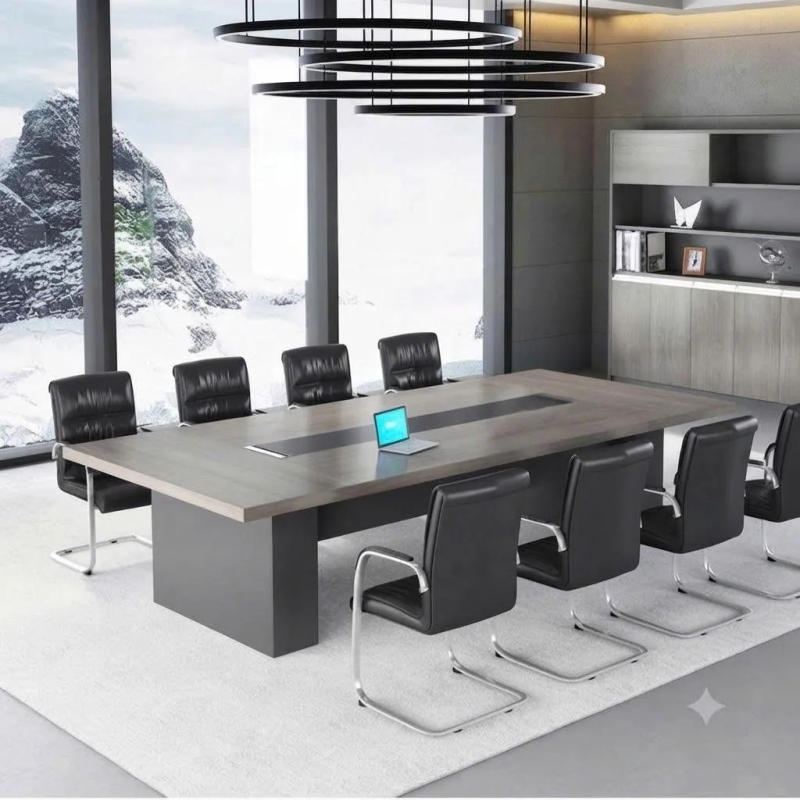 Bàn Họp Văn Phòng Sang Trọng Chân Hộp 2m4 - BH49