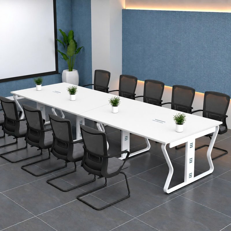 Bàn Họp Làm Việc 360 x 120cm Nhập Khẩu Chân Trắng Hiện Đại - BH58