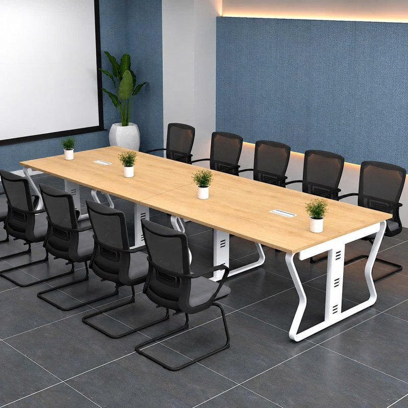 Bàn Họp Làm Việc 360 x 120cm Nhập Khẩu Chân Trắng Hiện Đại - BH58