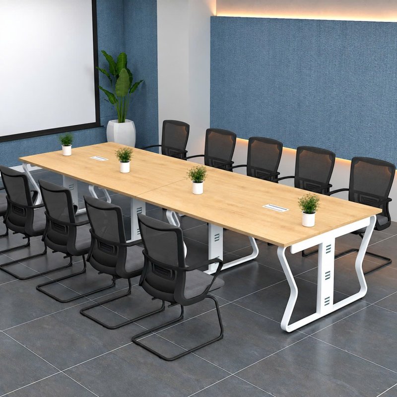 Bàn Họp Làm Việc 360 x 120cm Nhập Khẩu Chân Trắng Hiện Đại - BH58