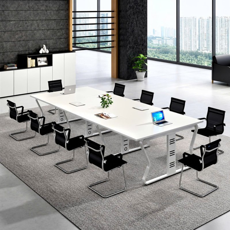 Bàn Họp Làm Việc 360 x 120cm Nhập Khẩu Chân Trắng Hiện Đại - BH58