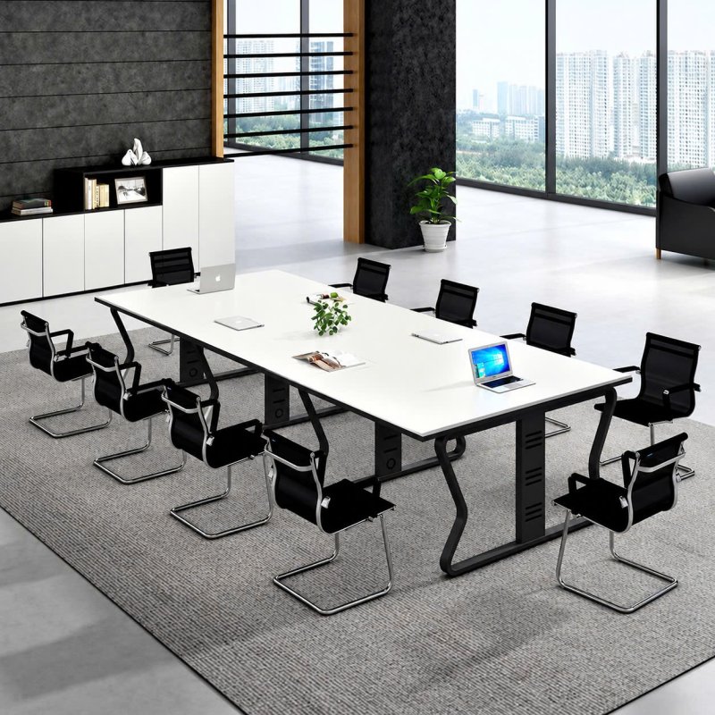 Bàn Họp Làm Việc Chân Đen Nhập Khẩu – Hiện Đại, Sang Trọng Cho Văn Phòng  BH59