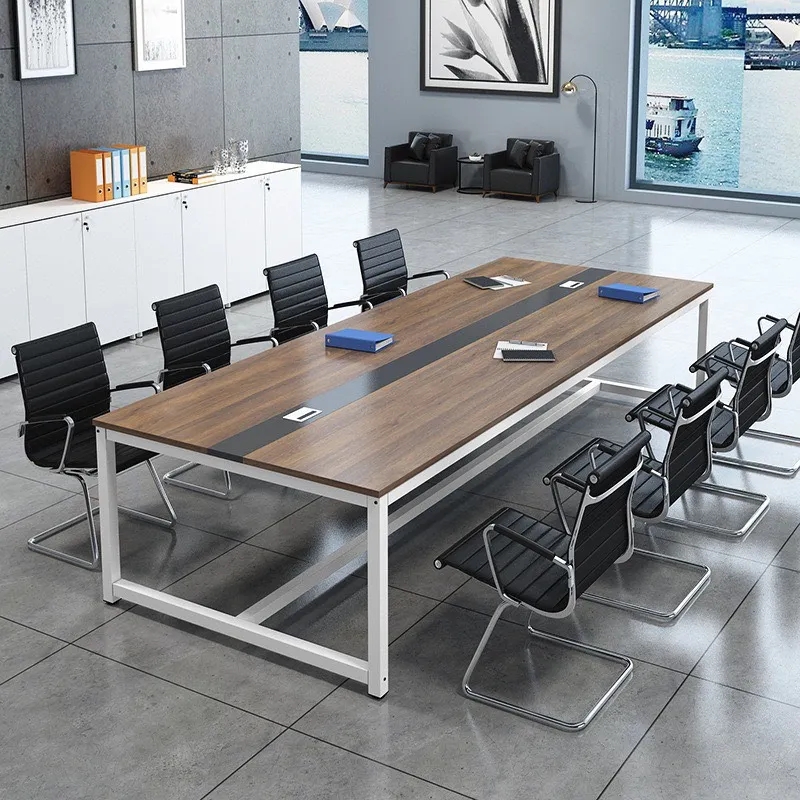 Bàn Họp Văn Phòng Chân Sắt Trắng 2m4 x 1m2 - BH9