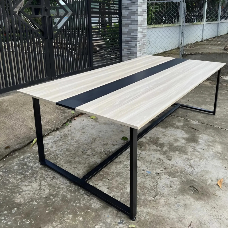 Bàn Họp Văn Phòng Chân Sắt 2m4 x 1m2 Giá Rẻ - BH12