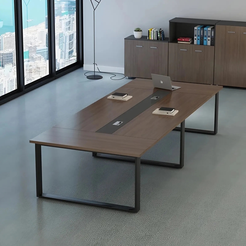Bàn Họp Văn Phòng Chân Sắt Đen 3m6 - BH6