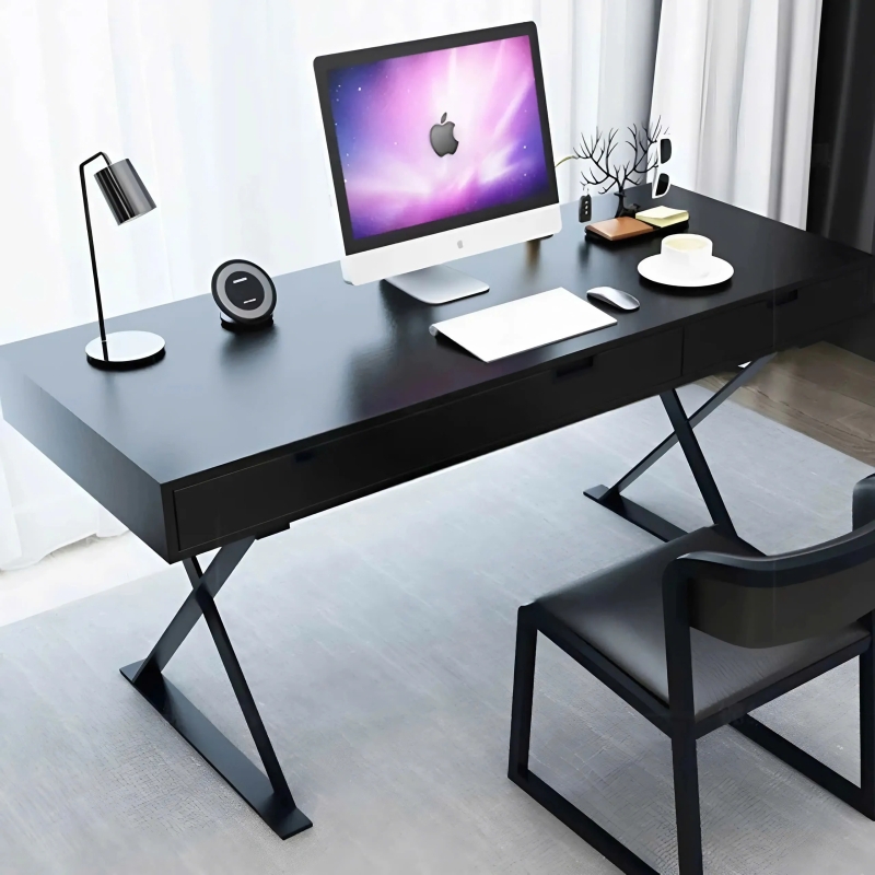 Bàn Làm Việc Chân Sắt Chữ X Phong Cách Châu Âu - BLV136