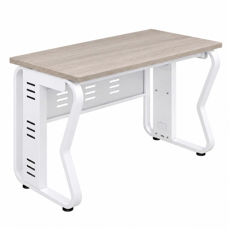 Bàn Làm Việc Nhập Khẩu Chân Sắt Màu Trắng BLV143