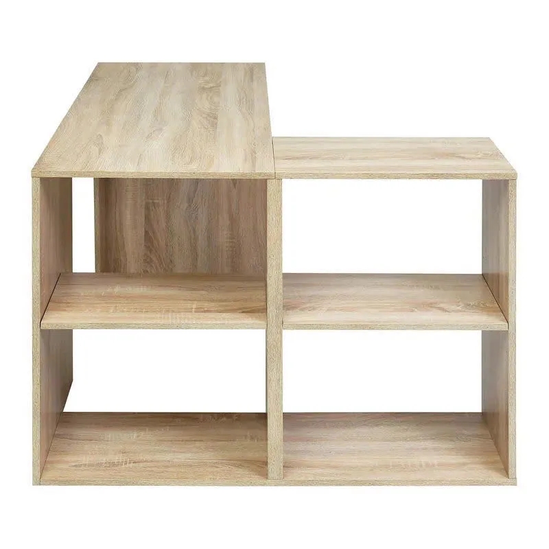 Bàn Làm Việc Gỗ Chữ L Tích Hợp Kệ 4 Ô Đa Dụng - BG76