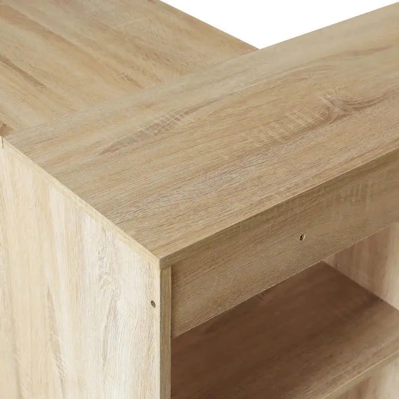 Bàn Làm Việc Gỗ Chữ L Tích Hợp Kệ 4 Ô Đa Dụng - BG76