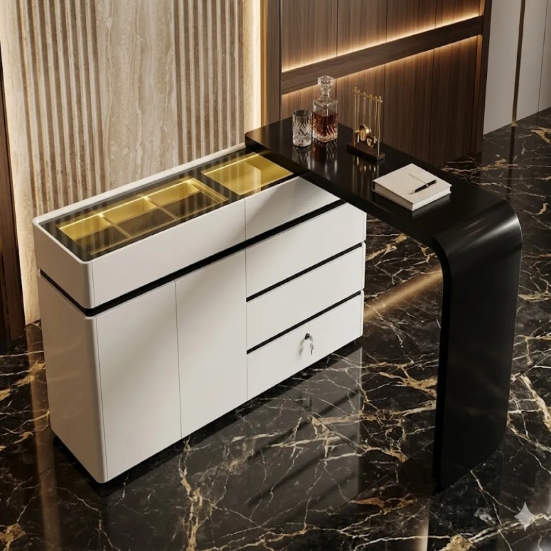 Bàn Trang Điểm Cao Cấp Thiết Kế Tủ Kính Sang Trọng - BTD42