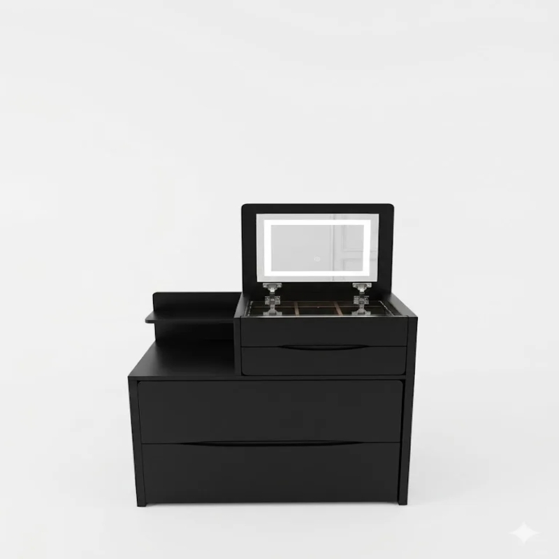 Bàn Trang Điểm Gương Đèn LED Thiết Kế Nhỏ Gọn Tiện Lợi - BTD39