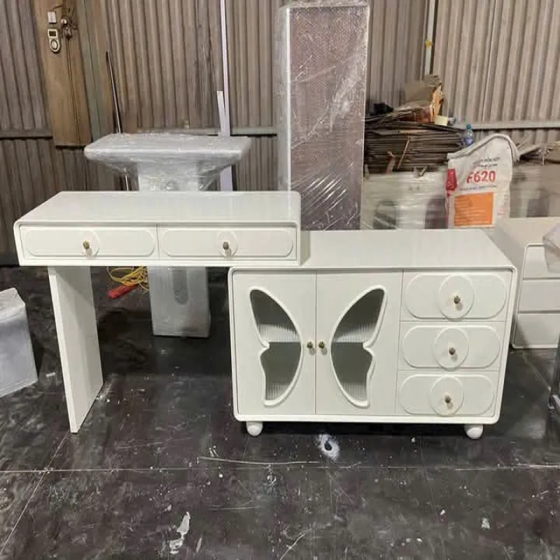 Bàn Trang Điểm Kèm Tủ Đựng Mỹ Phẩm Thiết Kế Cánh Bướm Độc Đáo - BTD27