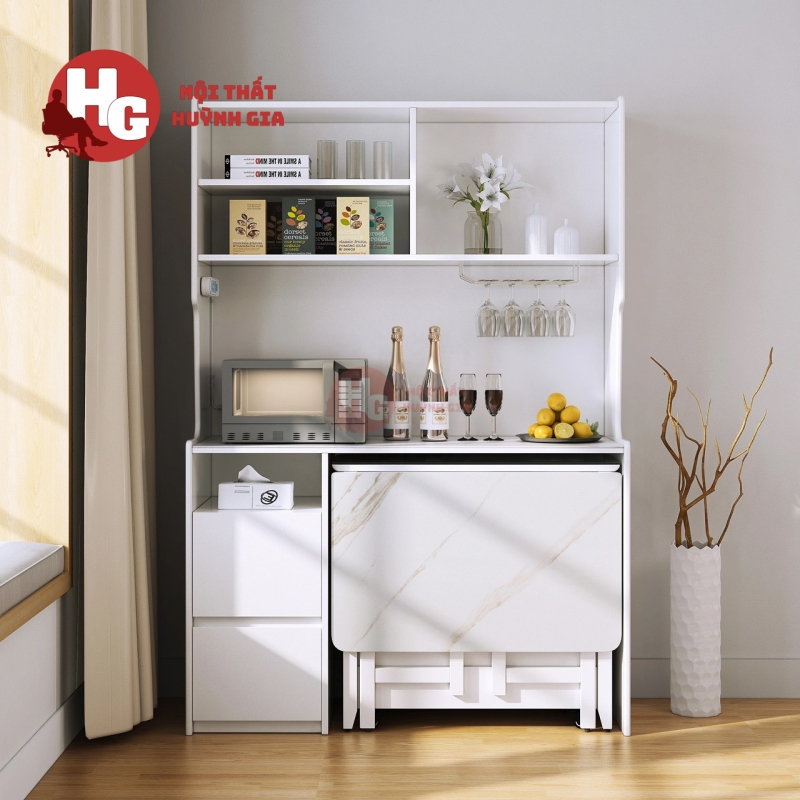 Tủ Bếp Gỗ MDF Kết Hợp Bàn Ăn - TB02