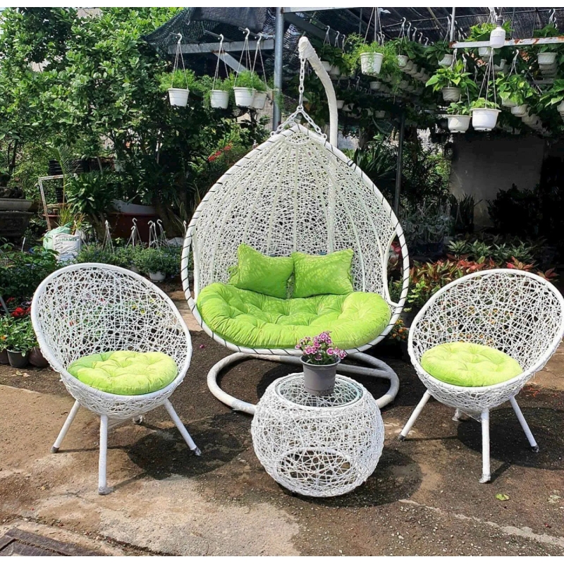 Bộ Bàn Ghế Xích Đu Mây Nhựa Đan Rối Cho Sân Vườn - SV82
