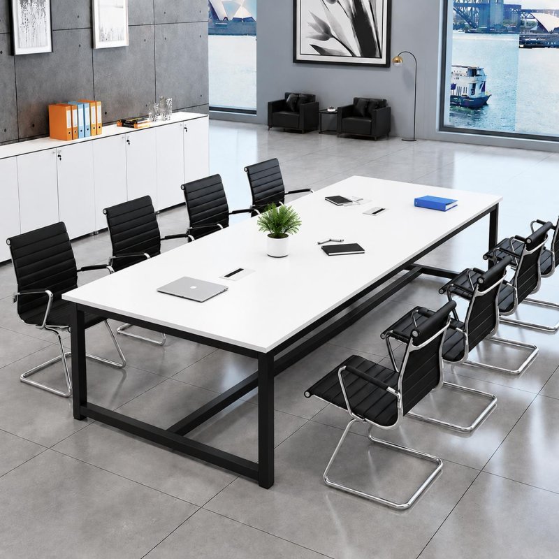 Bàn Họp Văn Phòng 200x100x75cm Chân Sắt Đen – BH62