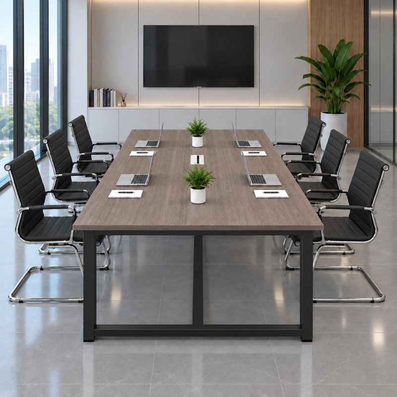 Bàn Họp Văn Phòng 200x100x75cm Chân Sắt Đen – BH62