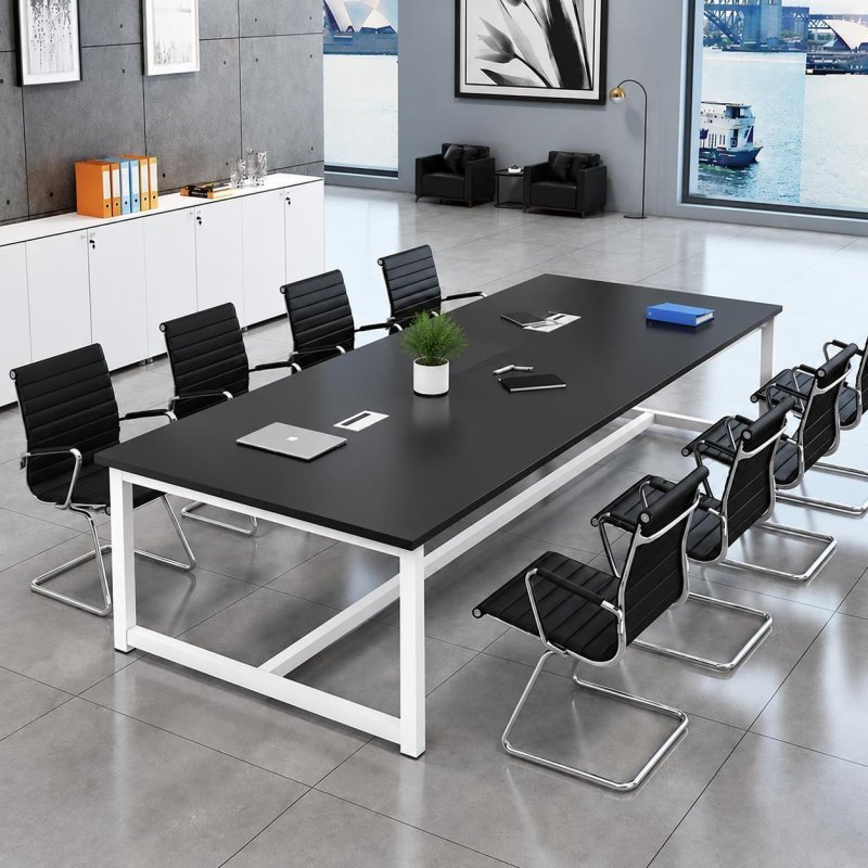 Bàn Họp Văn Phòng  240x120cm Chân Sắt Màu Trắng – BH61