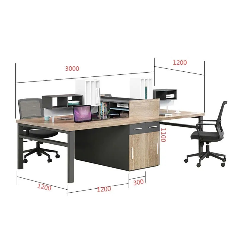 Cụm Bàn Làm Việc 4 Người Chân Sắt Sơn Tĩnh Điện Bền Đẹp - BC119