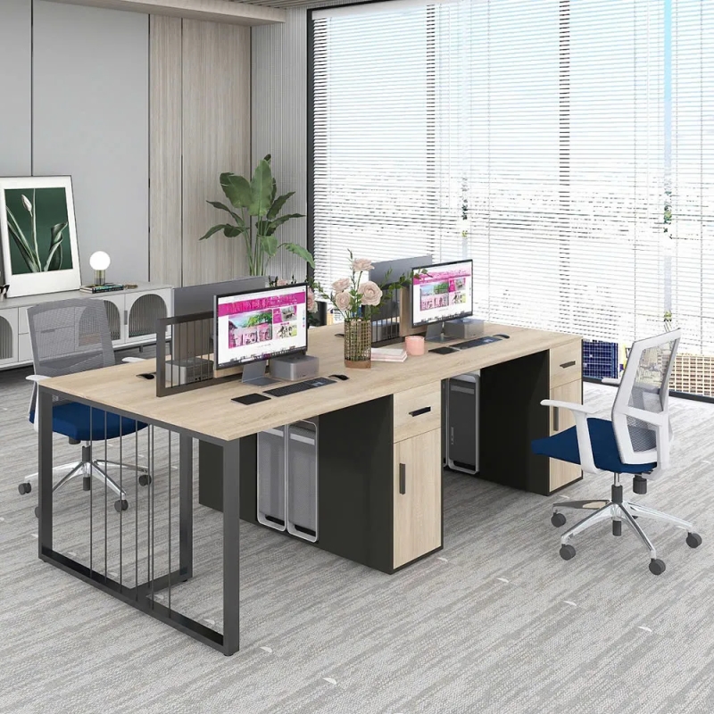Cụm Bàn Làm Việc 4 Người Tối Giản Hiện Đại - CB128