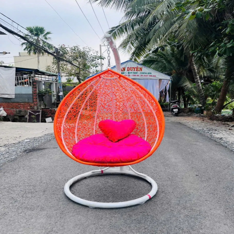 Ghế Xích Đu Hình Giọt Nước Khung Sắt Sơn Tĩnh Điện Chắc Chắn - SV74