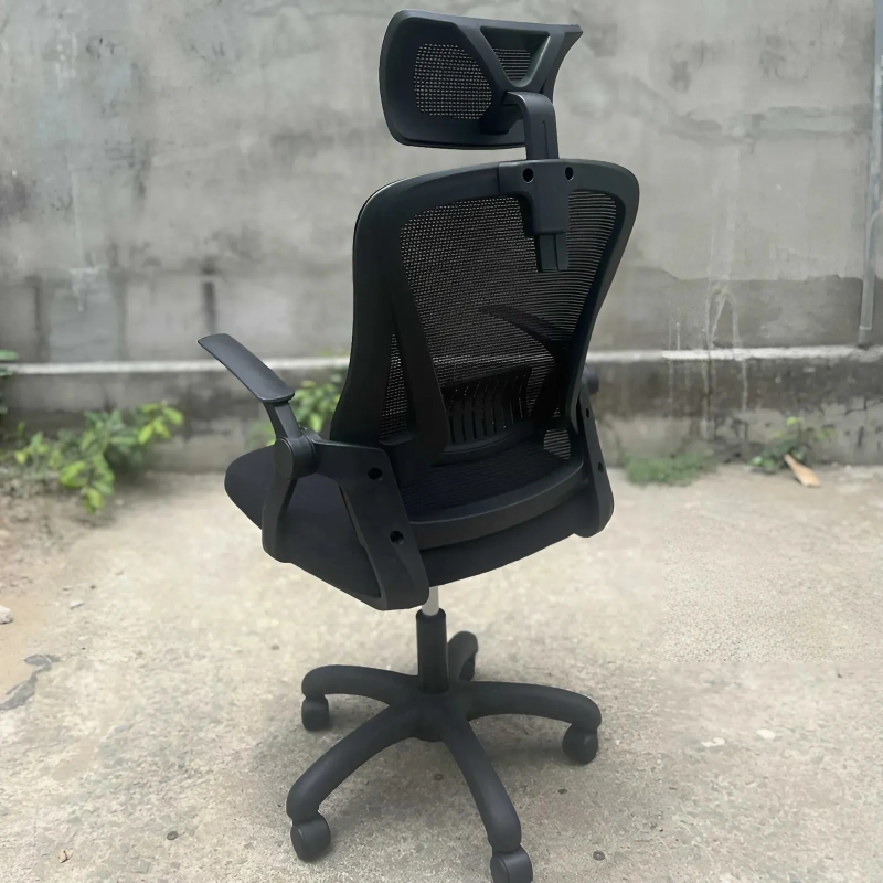 Ghế Xoay Tựa Đầu Tay Gập Màu Đen - GX70
