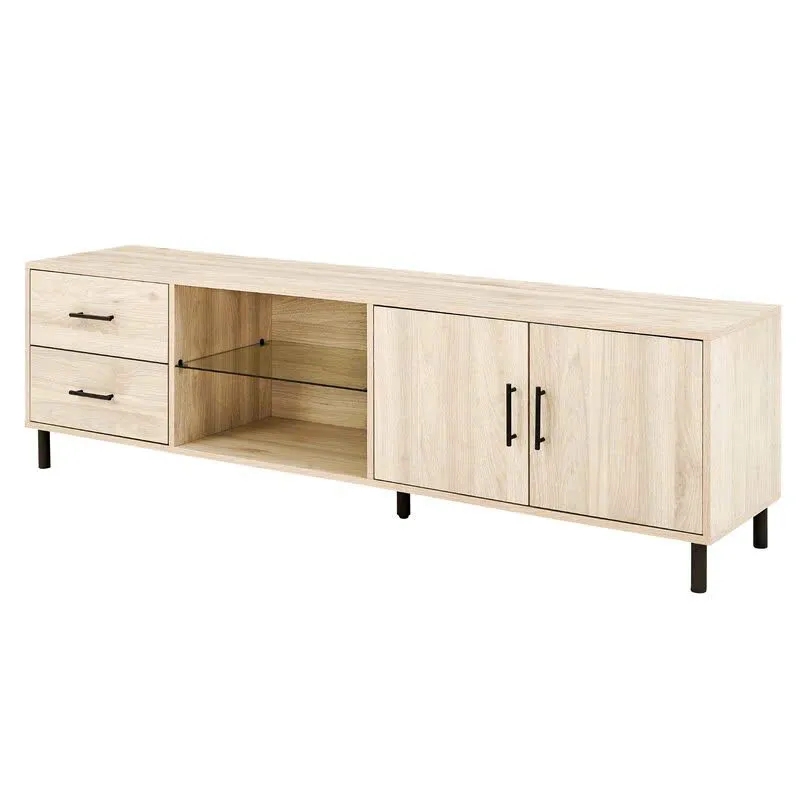 Kệ Tivi 2 Ngăn Kéo Kèm Hộc Tủ Cánh Đôi - KTV26