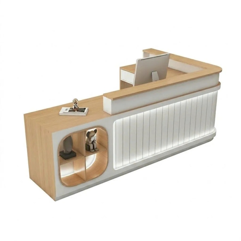 Quầy Lễ Tân Hiện Đại Kết Hợp Kệ Trang Trí - LT39
