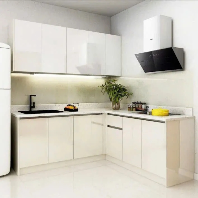 Tủ Bếp Chữ L Thiết Kế Sang Trọng Tối Giản - TB26