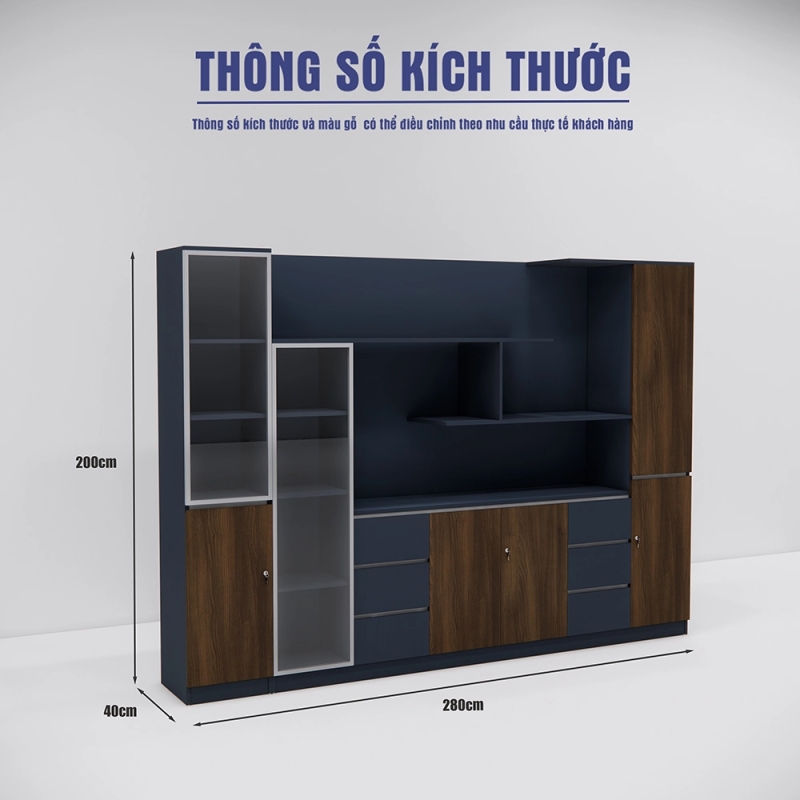Tủ Tài Liệu Tích Hợp Khoang Lưu Trữ Thông Minh Đa Tầng - THS410