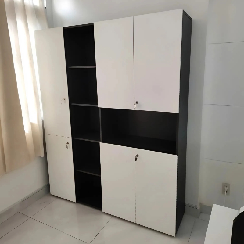Tủ Hồ Sơ Gỗ MDF 2 Tầng Phối Ô Trống Trang Trí - THS345