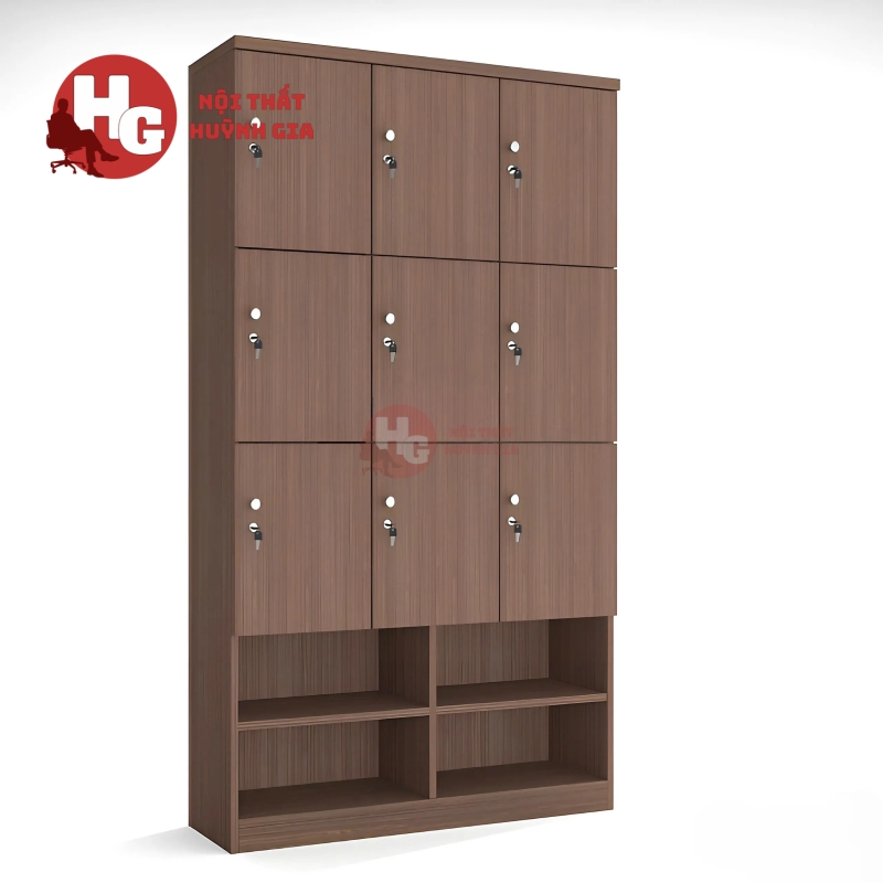 Tủ Locker Gỗ 9 Ngăn Liền Kệ Giày Tầng - TLK7