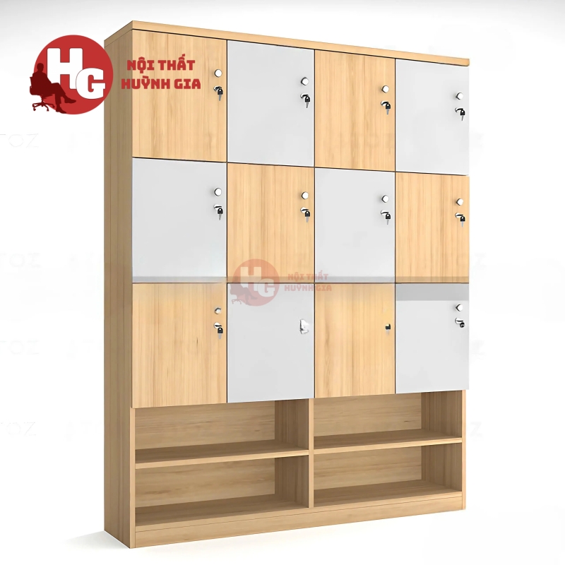 Tủ Locker Gỗ MDF 12 Ngăn Liền Kệ Giày - TLK6