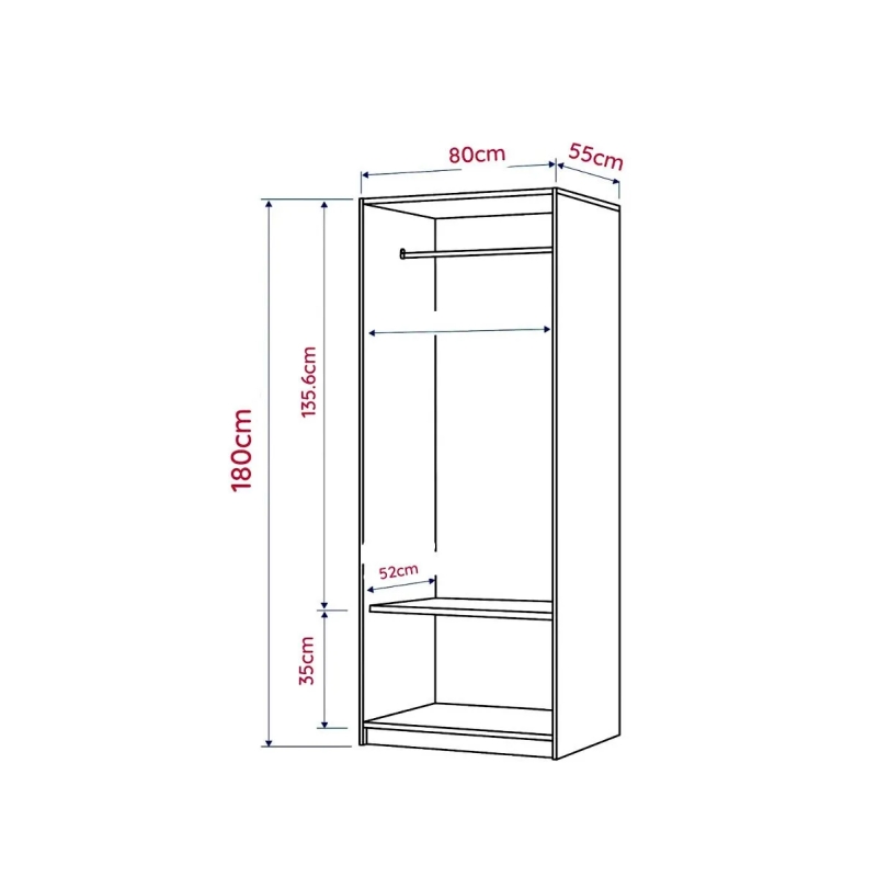 Tủ Quần Áo Gỗ 2 Cánh Gọn Gàng - TQA22