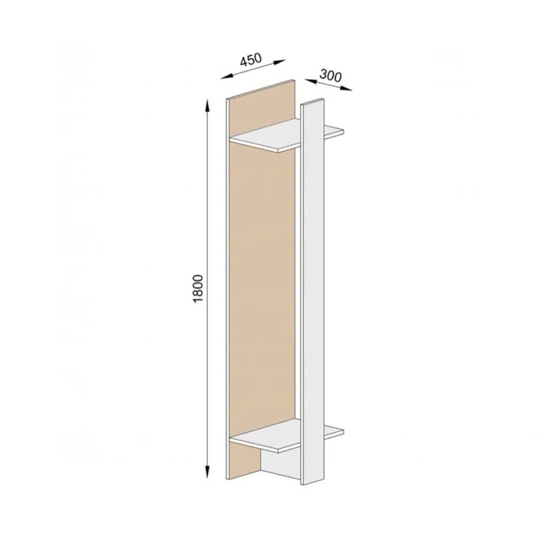 Tủ Quần Áo Gỗ Gắn Tường Tối Ưu Không Gian - TQA38