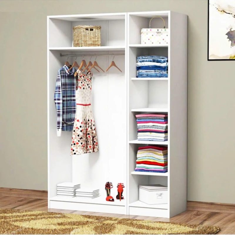 Tủ Quần Áo Gỗ Kèm Kệ Để Đồ Gọn Gàng - TQA40