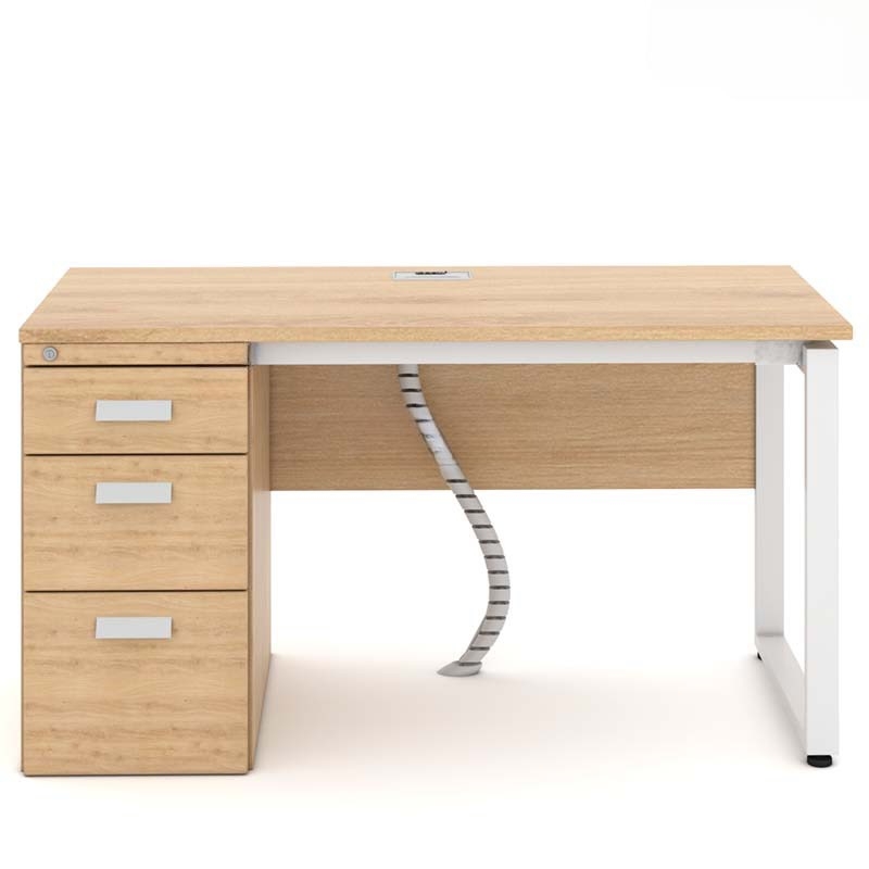 Bàn Làm Việc Gỗ Chân Sắt Liền Hộc - BLV61