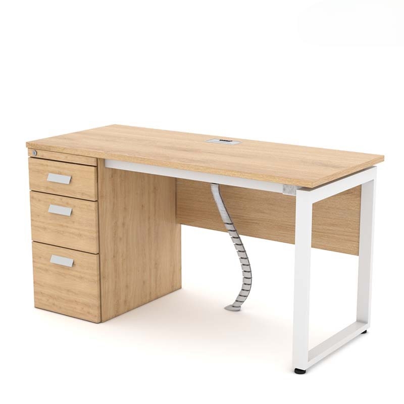 Bàn Làm Việc Gỗ Chân Sắt Liền Hộc - BLV61