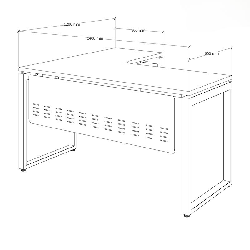 Bàn Làm Việc Góc L Chân U Có Yếm - BLV19