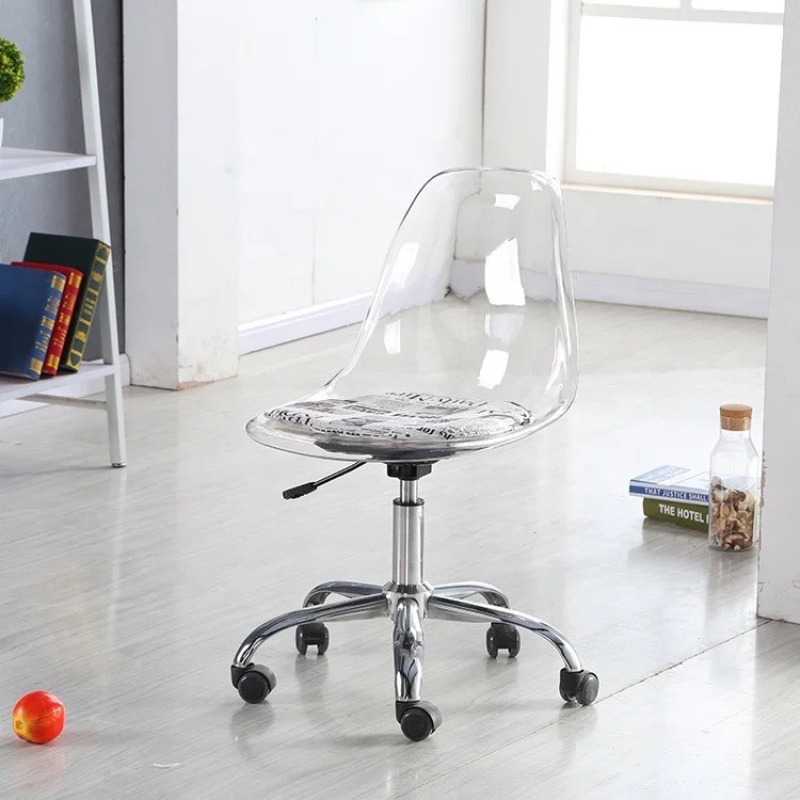 Ghế Cafe Tiếp Khách Emes Chân Xoay Trong Suốt - CF41
