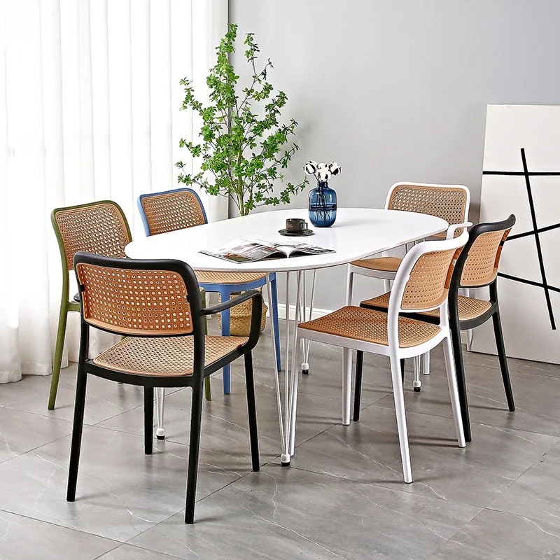 Ghế Cafe Tiếp Khách Lưng Nhựa Giả Mây - CF34