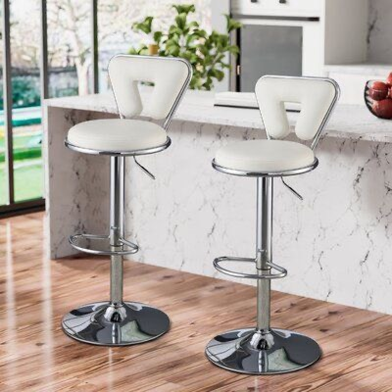 Ghế Bar Lưng Da Tam Giác Chân Trụ Xoay - QB24