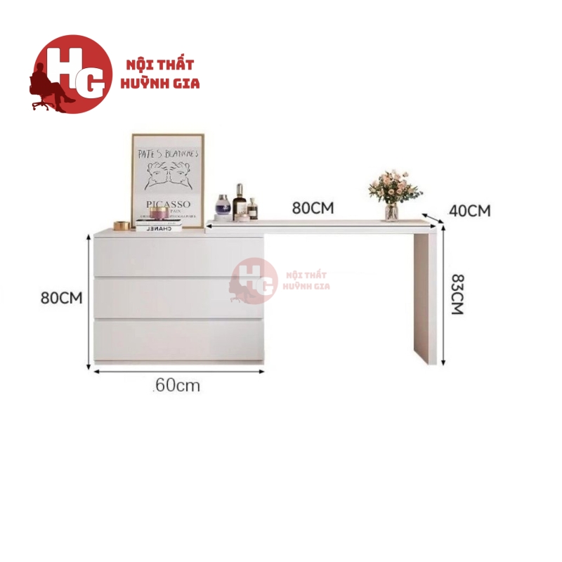 Bàn Trang Điểm Kết Hợp Tủ Trang Trí - BTD19