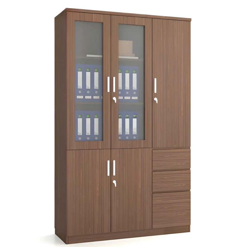 Tủ Văn Phòng 2 Cánh Kính 1 Cánh Gỗ - THS307