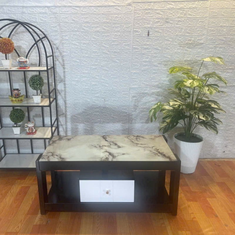 Bàn Trà Sofa Chữ Nhật Kính Cường Lực Có Hộc - BT25