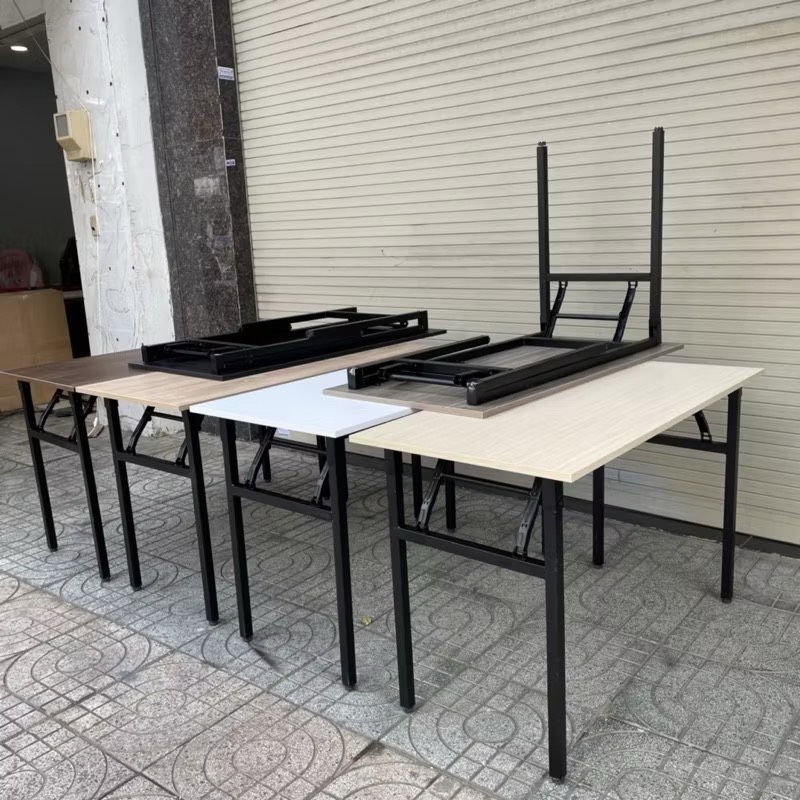 Bàn Làm Việc Chân Gấp Trắng - BLV13